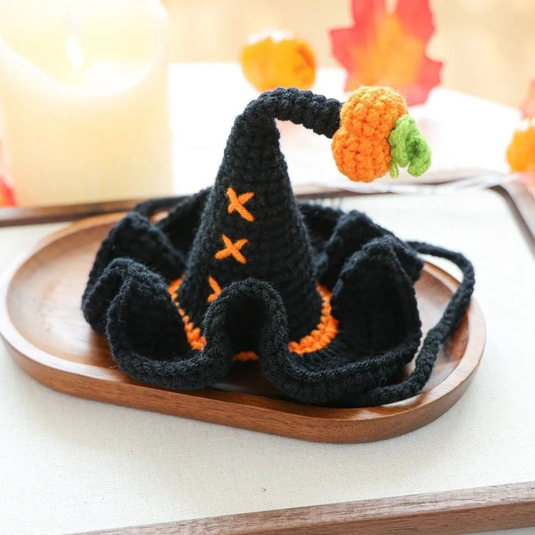 Durable Breathable Halloween Dog Hat Mini Pumpkin Woven Pets Wizard Hat Ghost Hollow Halloween Cat Headgear Pet Accessories