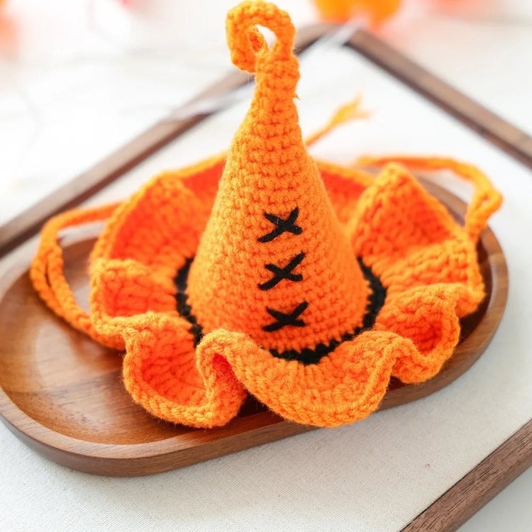 Durable Breathable Halloween Dog Hat Mini Pumpkin Woven Pets Wizard Hat Ghost Hollow Halloween Cat Headgear Pet Accessories