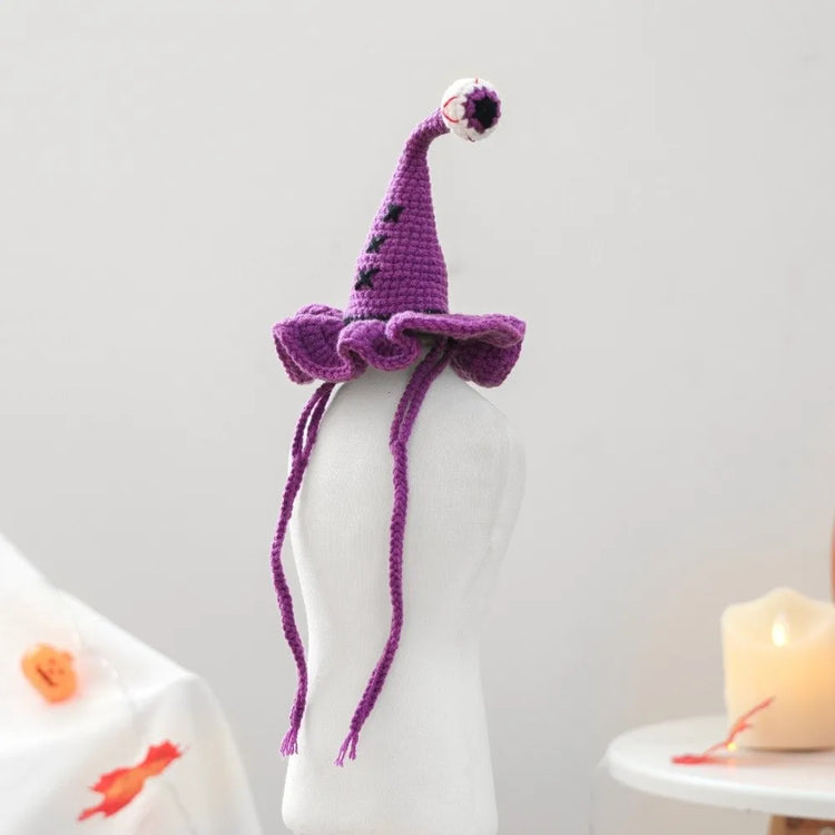 Durable Breathable Halloween Dog Hat Mini Pumpkin Woven Pets Wizard Hat Ghost Hollow Halloween Cat Headgear Pet Accessories