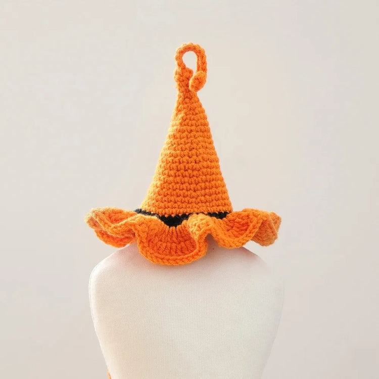 Durable Breathable Halloween Dog Hat Mini Pumpkin Woven Pets Wizard Hat Ghost Hollow Halloween Cat Headgear Pet Accessories