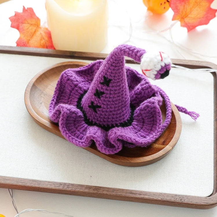 Durable Breathable Halloween Dog Hat Mini Pumpkin Woven Pets Wizard Hat Ghost Hollow Halloween Cat Headgear Pet Accessories