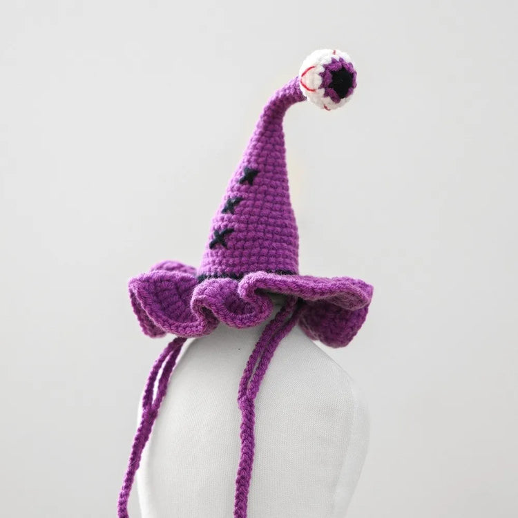 Durable Breathable Halloween Dog Hat Mini Pumpkin Woven Pets Wizard Hat Ghost Hollow Halloween Cat Headgear Pet Accessories