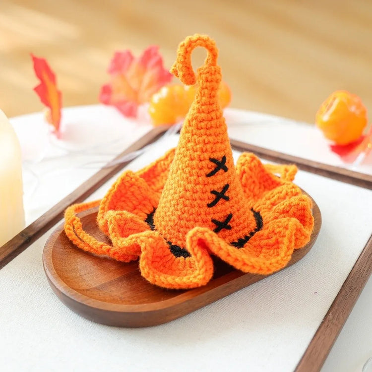 Durable Breathable Halloween Dog Hat Mini Pumpkin Woven Pets Wizard Hat Ghost Hollow Halloween Cat Headgear Pet Accessories