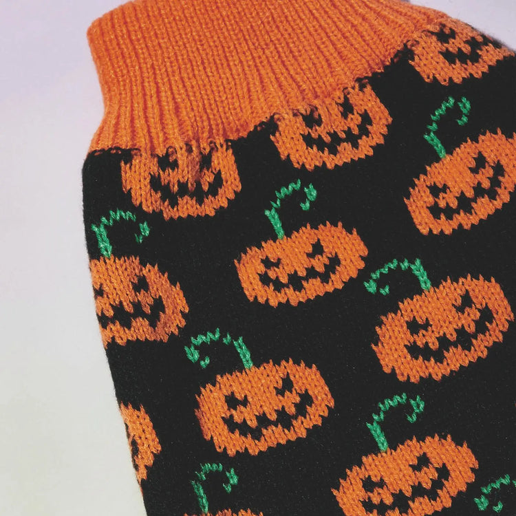 Halloween Dog Sweater Pumpkin Pet Turtleneck Sweater Dog Knitwear Warm Cat Sweatershirt