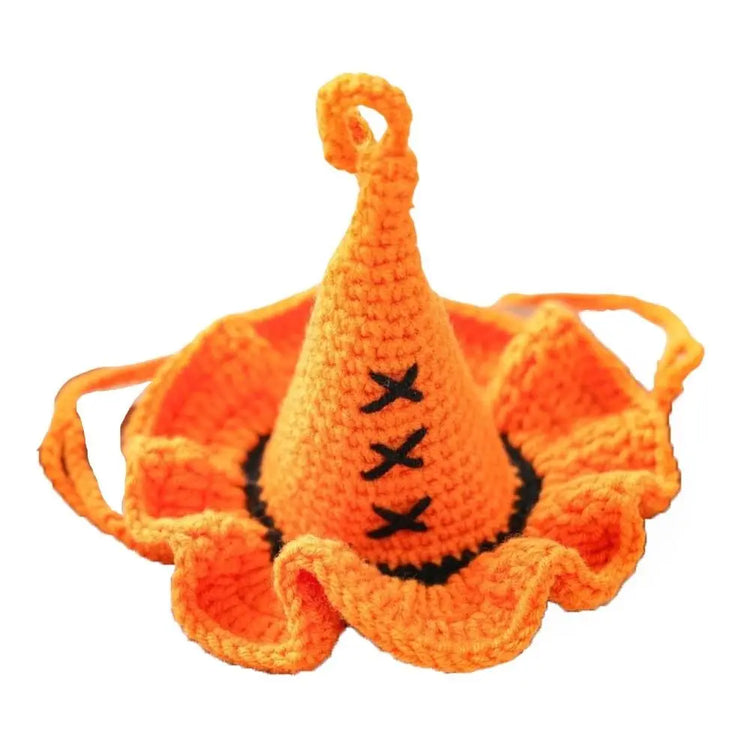 Durable Breathable Halloween Dog Hat Mini Pumpkin Woven Pets Wizard Hat Ghost Hollow Halloween Cat Headgear Pet Accessories