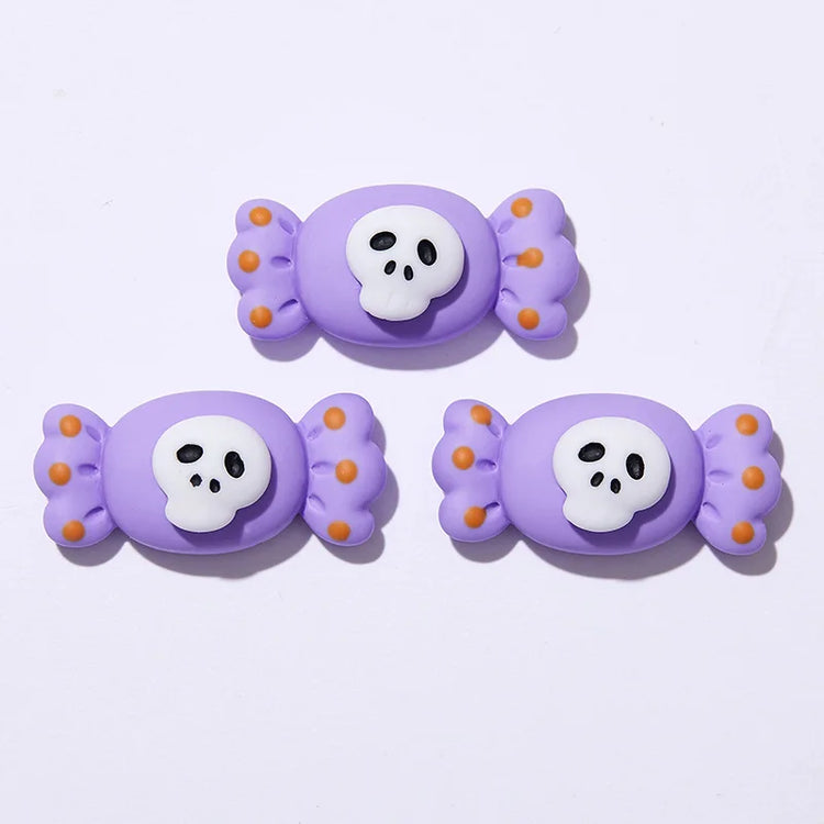 5pcs Pumpkin Ghost Animal Halloween Series Flat Back Resin Cabochons Scrapbooking DIY Jewelry Hairpin Decoration Accessorie