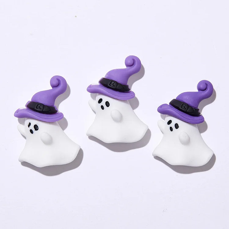 5pcs Pumpkin Ghost Animal Halloween Series Flat Back Resin Cabochons Scrapbooking DIY Jewelry Hairpin Decoration Accessorie