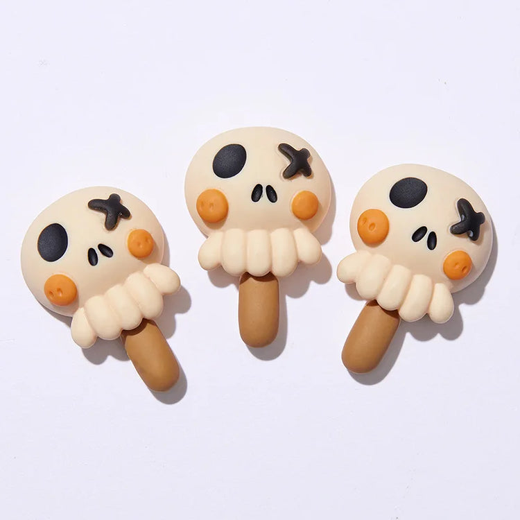 5pcs Pumpkin Ghost Animal Halloween Series Flat Back Resin Cabochons Scrapbooking DIY Jewelry Hairpin Decoration Accessorie