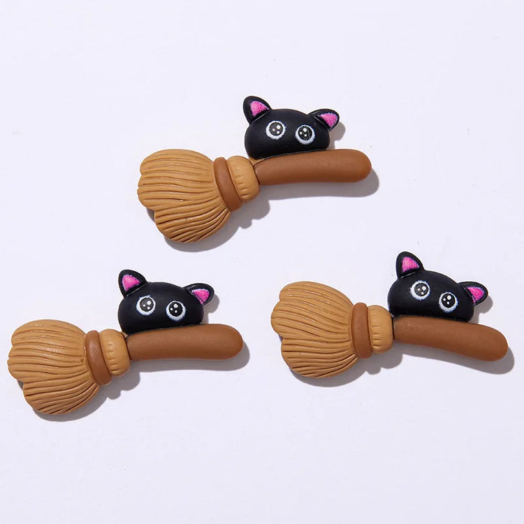 5pcs Pumpkin Ghost Animal Halloween Series Flat Back Resin Cabochons Scrapbooking DIY Jewelry Hairpin Decoration Accessorie