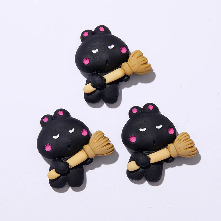 5pcs Pumpkin Ghost Animal Halloween Series Flat Back Resin Cabochons Scrapbooking DIY Jewelry Hairpin Decoration Accessorie